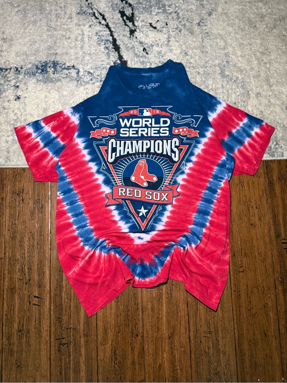 Liquid Blue Boston Red Sox 2018 World Series Champion Tie-Dye T-Shirt Size XL